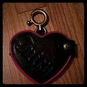 Juicy couture leather heart mirror charm